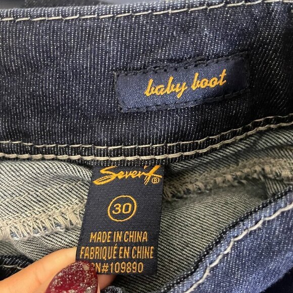 Seven Women's Baby Boot Cut Jeans Studded Pockets Low Rise Size: 30 - Picture 7 of 7